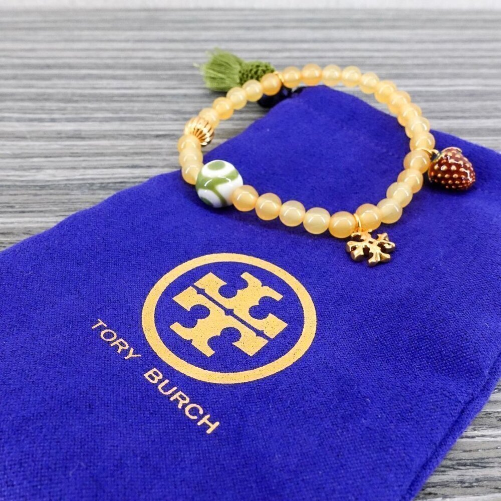 Tory Burch Women's Roxanne Beaded Tassel Bracelet Yellow OS - Picture 8 of 12